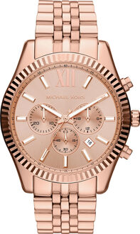 Michael Kors Lexington herenhorloge MK8319 - maat Zwart en roségoud