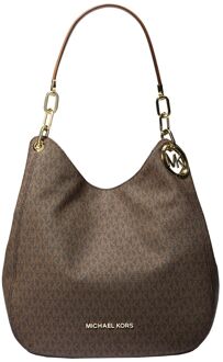 Michael Kors Lillie Large Chain Shoulder Tote Schoudertas Bruin