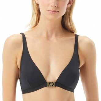 Michael Kors Logo Solids Triangle Bikini Top Zwart,Blauw - Small