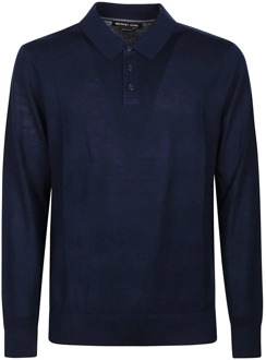 Michael Kors Midnight Core Lange Mouw Polo Shirt Michael Kors , Blue , Heren - Xl,M