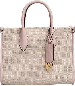 Michael Kors Mirella kleine schoudertas met signatuurlogo 35S2G7ZC5C voor dames - maat Beige