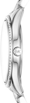 Michael Kors MK3900 Lauryn Crystal Mother Of Pearl Dial dameshorloge Zilver