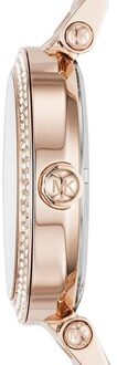 Michael Kors MK6176 Parker Crystal Pave Logo Dial Dames 39mm Horloge - maat Roségoud
