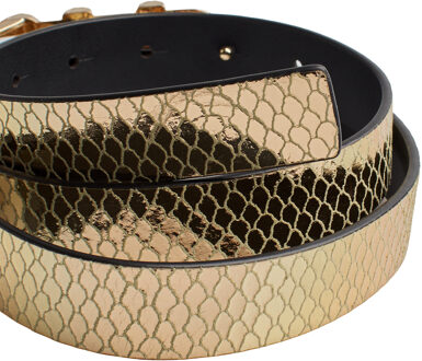 Michael Kors Omkeerbare riem van metallic leer voor dames 558992 Goud