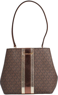 Michael Kors Pratt Medium Signature schoudertas 35F4G3FS2B voor dames - maat Bruin