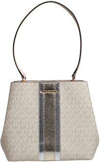 Michael Kors Pratt Medium Signature schoudertas 35F4G3FS2V voor dames Beige - One Size