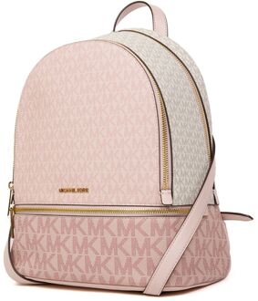 Michael Kors Rhea Midden Rits Rugzak Stoffig Roze - One Size