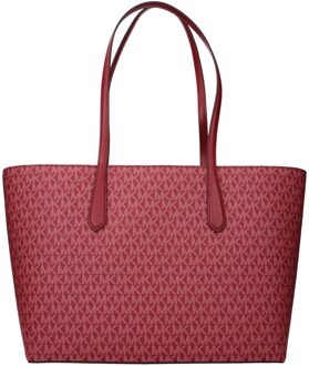 Michael Kors Rode Stof Schoudertas Rood - One Size