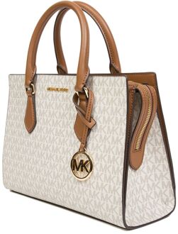 Michael Kors Sheila Medium Center-Zip Schoudertas Crème - One Size