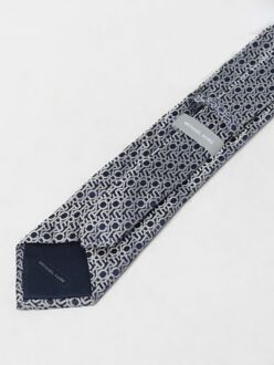Michael Kors Zijden Stropdas Geometrisch Patroon Grijs