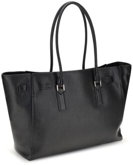 Michael Kors Zwarte Kalfsleer Bos Taurus Schoudertas