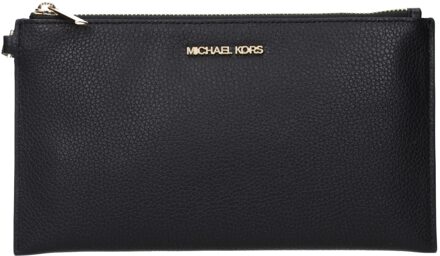 Michael Kors Zwarte Leren Clutch Tas - One Size