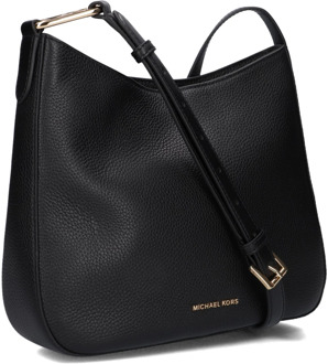 Michael Kors Zwarte Leren Crossbody Tas Michael Kors , Black , Dames - ONE Size