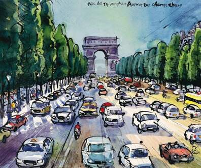 Michael Leu - Arc De Triomphe Kunstdruk 60x50cm