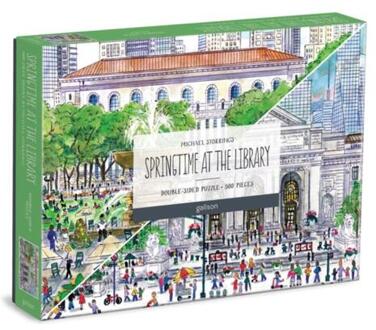 Michael Storrings Springtime At The Library 500 Piece Double-Sided Puzzle - Galison (ISBN: 9780735370173)