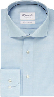 Michaelis Heren Overhemd Blauw Slim Fit - 38