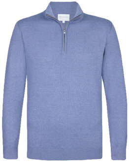 Michaelis Ijs trui met halflange rits - maat S Blauw
