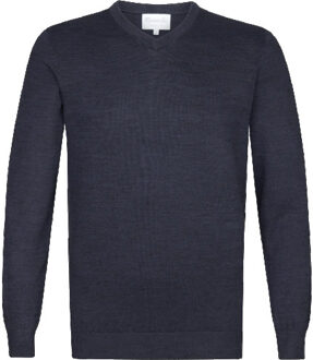 Michaelis Marine trui met v-hals Blauw