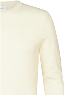 Michaelis Melkte trui met ronde hals en structuur Wit - XL