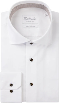 Michaelis Overhemd met donkere knopen Wit - 44 (XL)