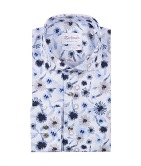 Michaelis Overhemd met grote bloemen en lichte knopen Veelkleurig - 41 (L)