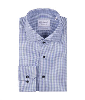 Michaelis Pied-de-poule overhemd m et donkere knopen - maat 45 (XXL) Veelkleurig