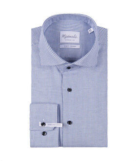 Michaelis Pied-de-poule overhemd met donkere knopen (extra lange mouwen) - maat 43 (XL) Veelkleurig