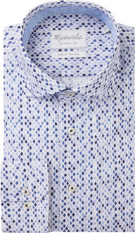 Michaelis Ruitjesoverhemd met lichte knopen Blauw - 41 (L)