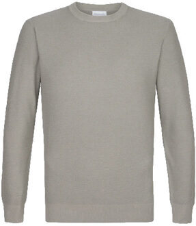 Michaelis Steen trui met ronde hals en structuur - maat L Grijs