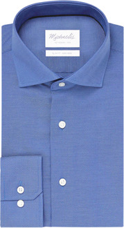 Michaelis Uni blue oxford katoenen overhemd Blauw - 37 (S)