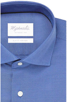 Michaelis Uni blue oxford katoenen overhemd Blauw - 38 (S)