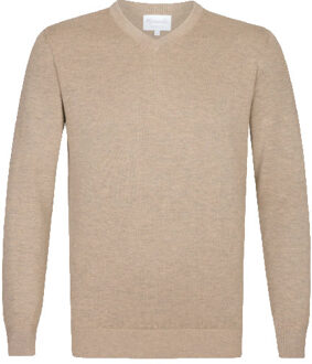 Michaelis Zandkleurige trui met v-hals Veelkleurig - L