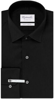 Michaelis Zwart twill overhemd extra LM