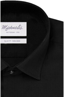 Michaelis Zwart twill overhemd