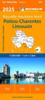 Michelin 521 Poitou Charentes 2025 - Regionale Kaarten Michelin