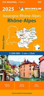 Michelin 523 Rhone-Alpes 2025 - Regionale Kaarten Michelin