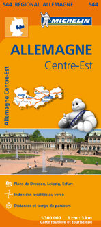Michelin 544 Allemagne Centre-Est - Midden-Oost Duitsland