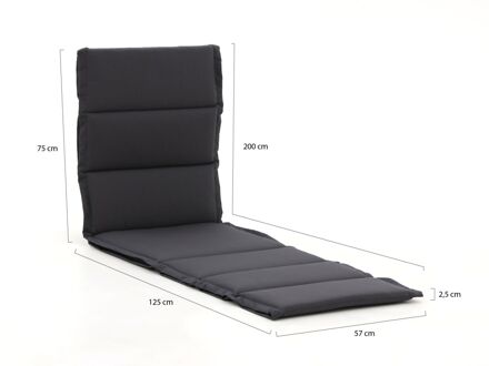 Michelin Fiber tuinkussen voor ligbed 200x57cm - Laagste prijsgarantie! Grijs