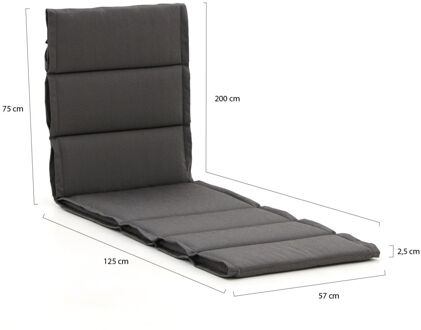 Michelin Fiber tuinkussen voor ligbed 200x57cm - Laagste prijsgarantie! Zwart