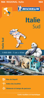 Michelin Regionaal kaart 564 Italie Sud - Zuid-Italië