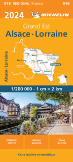 Michelin Wegenkaart 516 Alsace, Lorraine / Elzas, Lotharingen 2024 - Regionale Kaarten Michelin