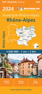 Michelin Wegenkaart 523 Rhône-Alpes 2024 - Regionale Kaarten Michelin