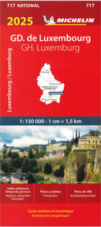 Michelin Wegenkaart 717 Gh Luxemburg 2025 - Nationale Kaarten Michelin