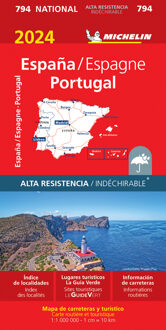 Michelin Wegenkaart 794 Spanje & Portugal 2024 Scheurvast - Nationale Kaarten Michelin
