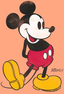Mickey Mouse Classic Kick Men's T-Shirt - Coral - XXL - Koraalrood