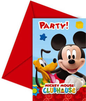 Mickey Mouse Clubhuis Uitnodigingen - 6 Stuks Multikleur
