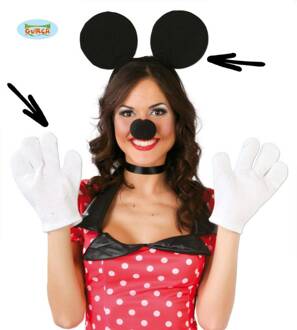 Mickey mouse set Zwart, Wit - Transparant