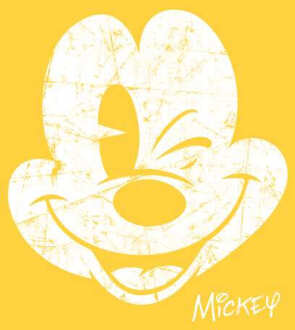 Mickey Mouse Worn Face Men's T-Shirt - Yellow - XXL - Geel