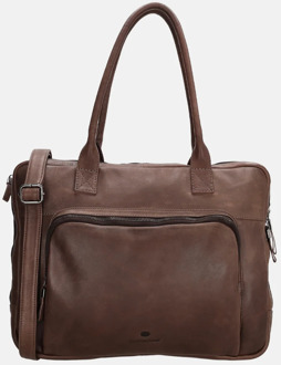 MicMacbags Everyday laptoptas 15 inch donkerbruin - No Size