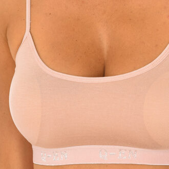 Micofibra Bamboe kanten top met ronde hals 708 vrouw Beige